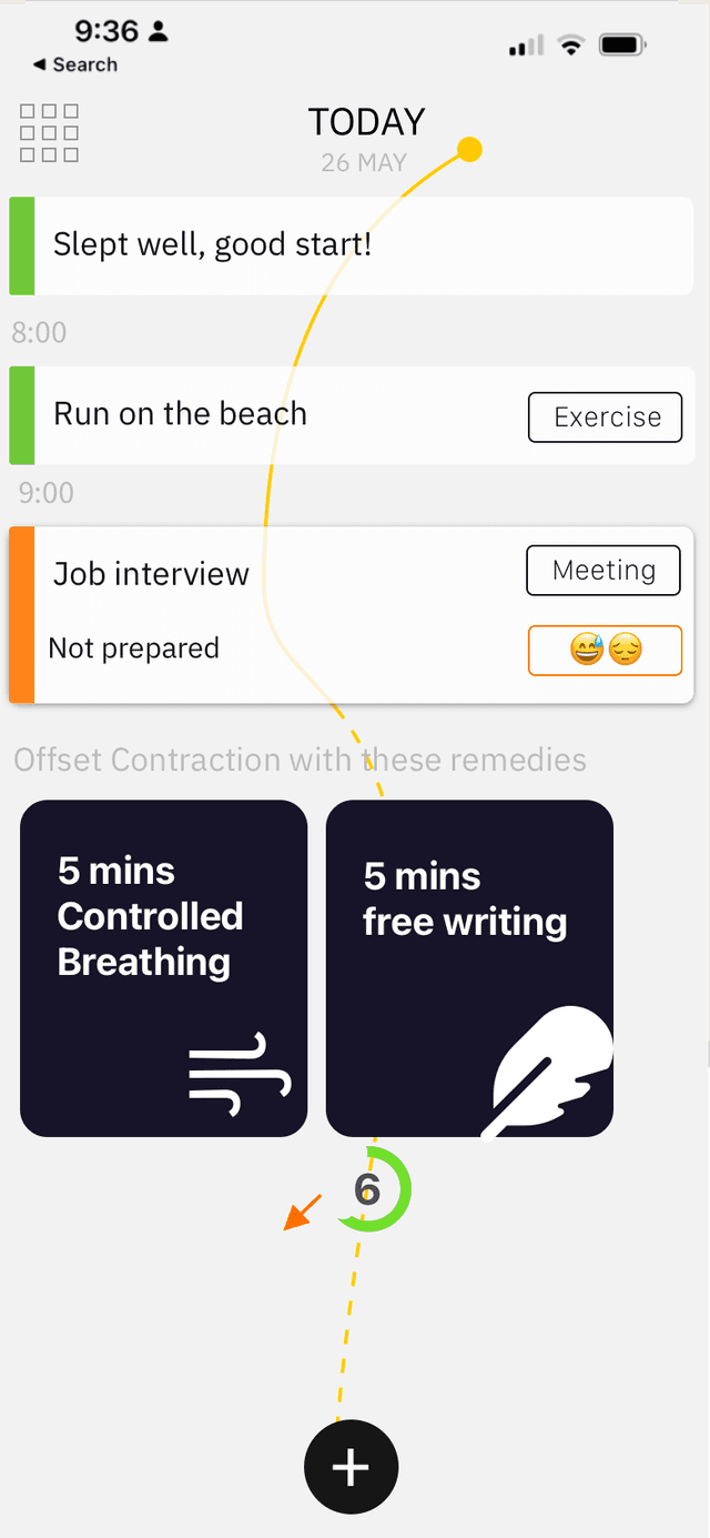 Employee proactive check-in screen